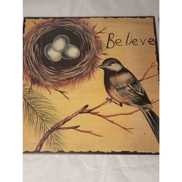 Vintage Metal Home Accents Michael's Wall Plaques Decor Signs Set of 2 Believe - Picture 3 of 8